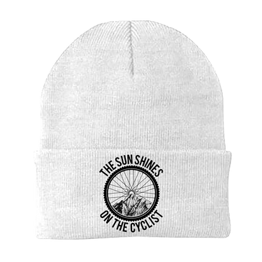 The Sun Shine On The Cyclist Embroidered Beanie
